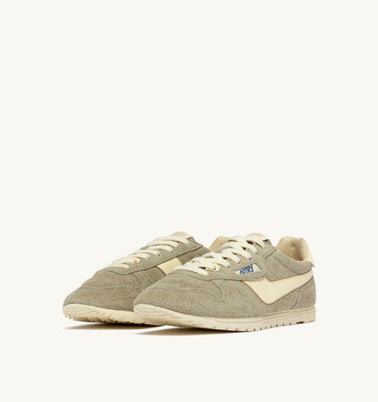 Woman WINDSPIN SNEAKERS IN GRAY GREEN AND RUTABAGA SUEDE AND LEATHER