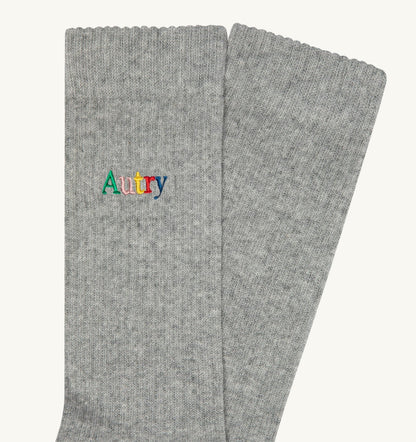 Woman|Man RIBBED SOCKS WITH MULTICOLOR EMBROIDERED LOGO UNISEX