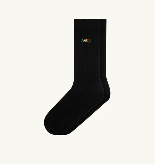 Woman|Man RIBBED SOCKS WITH MULTICOLOR EMBROIDERED LOGO UNISEX