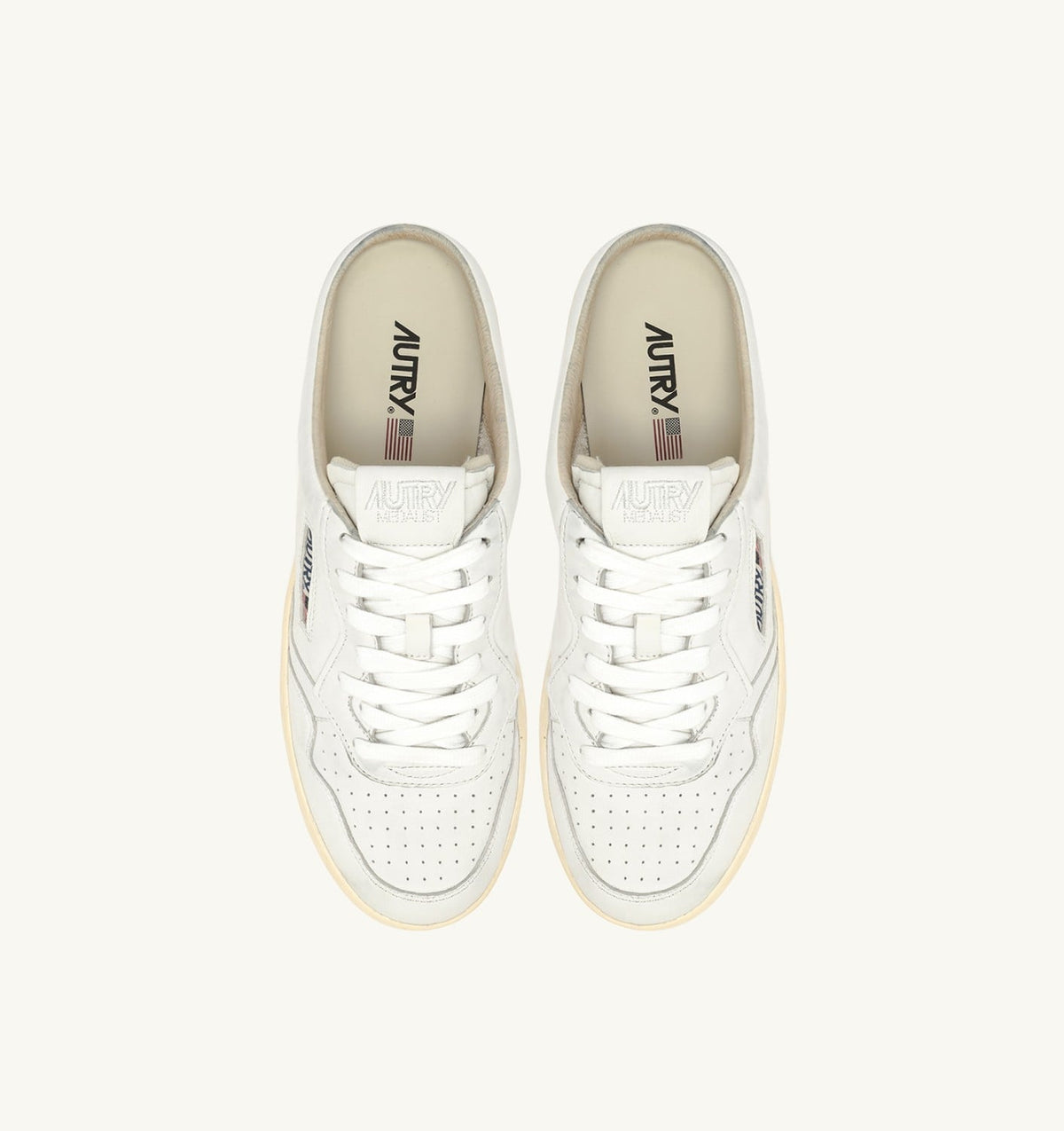 Man MEDALIST MULE SNEAKERS IN NAPA LEATHER COLOR WHITE