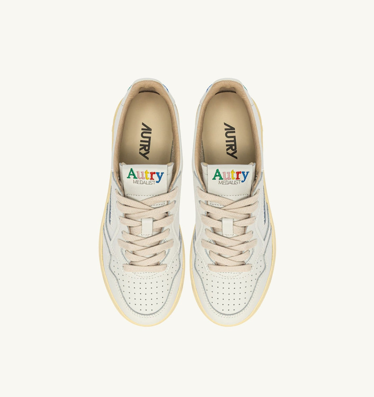 Man MEDALIST LOW SNEAKERS IN WHITE LEATHER