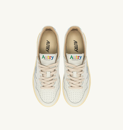 Man MEDALIST LOW SNEAKERS IN WHITE LEATHER