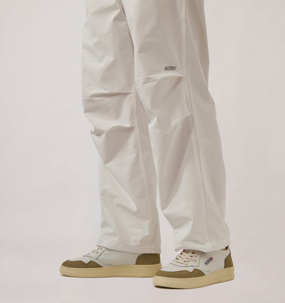 Man MEDALIST LOW SNEAKERS IN WHITE LEATHER AND GRAY GREEN SUEDE