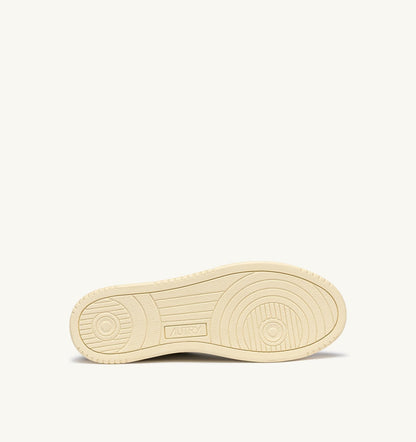 Man MEDALIST LOW SNEAKERS IN WHITE LEATHER AND CEMENT SUEDE