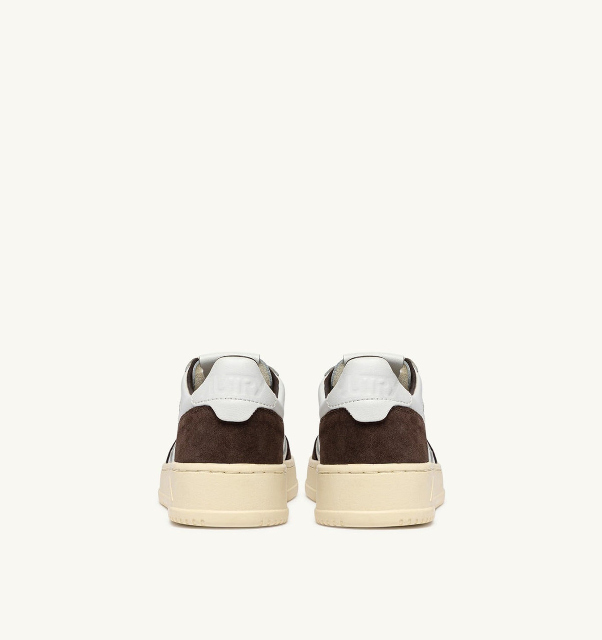 Man MEDALIST LOW SNEAKERS IN WHITE LEATHER AND MAHOGANY SUEDE