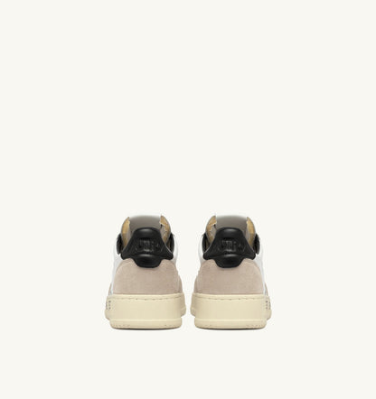 Man MEDALIST LOW SNEAKERS IN WHITE AND BLACK SUEDE AND LEATHER WITH LETTERING