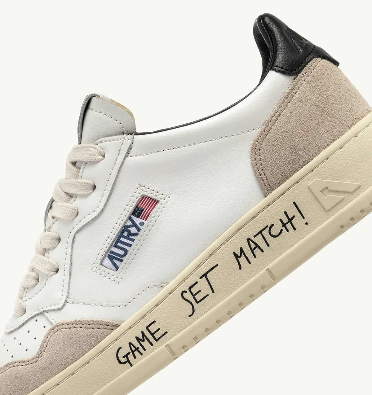Man MEDALIST LOW SNEAKERS IN WHITE AND BLACK SUEDE AND LEATHER WITH LETTERING