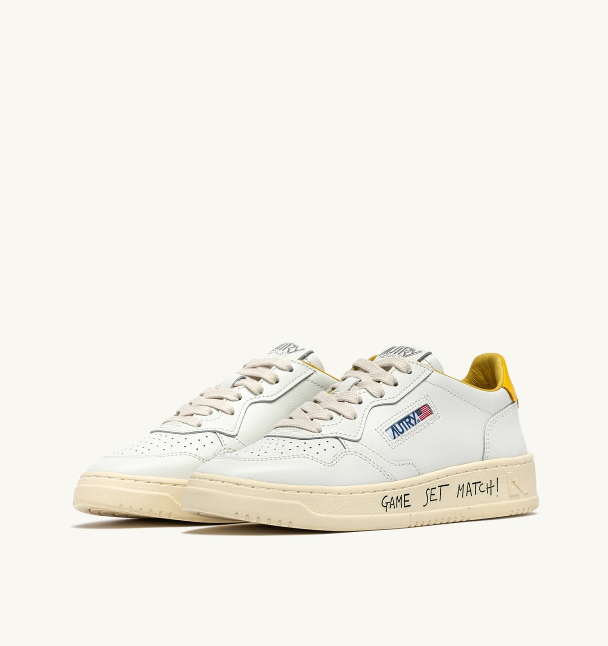 Man MEDALIST LOW SNEAKERS IN WHITE AND SLICKER LEATHER WITH LETTERING