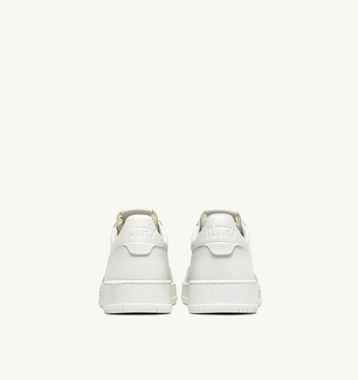 Man MEDALIST LOW SNEAKERS IN WHITE LEATHER WITH LETTERING