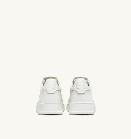 Man MEDALIST LOW SNEAKERS IN WHITE LEATHER WITH LETTERING