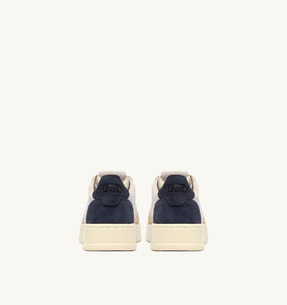 Man MEDALIST LOW TRICOLOR SNEAKERS IN SUEDE COLOR WHITE SAND AND BLUE SPACE