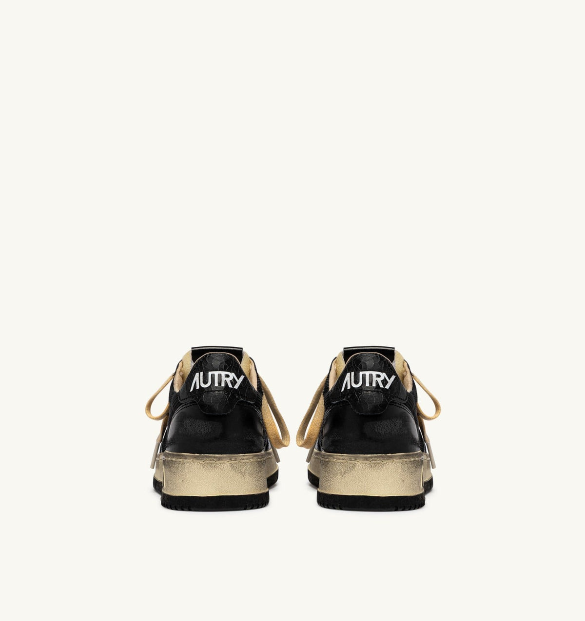 Man MEDALIST LOW SUPER VINTAGE SNEAKERS IN BLACK LEATHER AND DRAGON MESH
