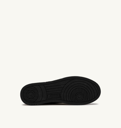 Man MEDALIST LOW SUPER VINTAGE SNEAKERS IN BLACK LEATHER AND DRAGON MESH