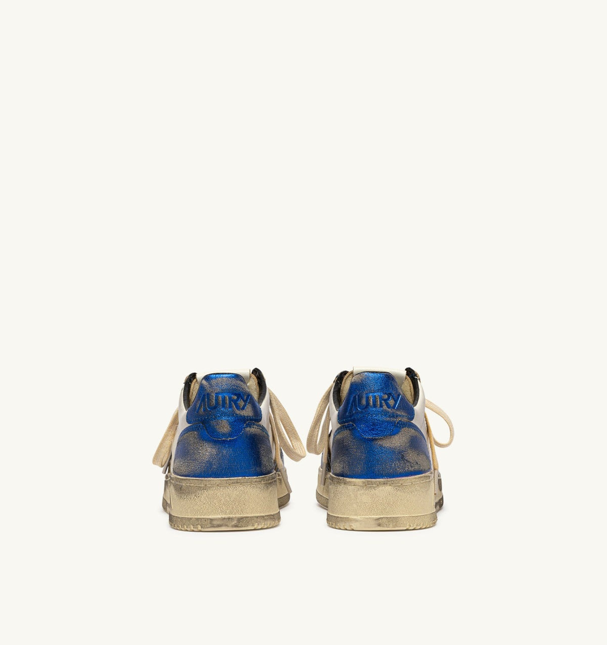 Man MEDALIST LOW SUPER VINTAGE SNEAKERS IN WHITE, SPACE BLUE AND BLUE LEATHER