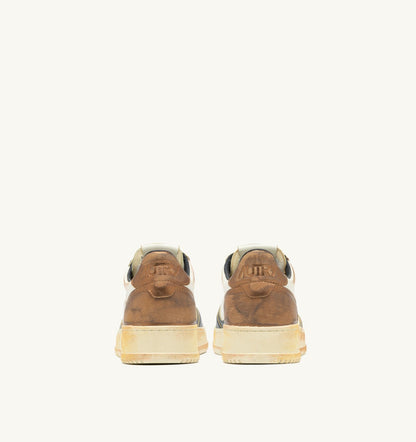 Man MEDALIST LOW SUPER VINTAGE SNEAKERS IN WHITE COPPER AND SPACE LEATHER