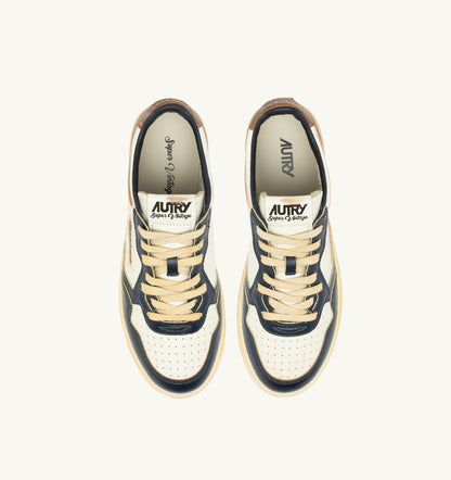 Man MEDALIST LOW SUPER VINTAGE SNEAKERS IN WHITE COPPER AND SPACE LEATHER