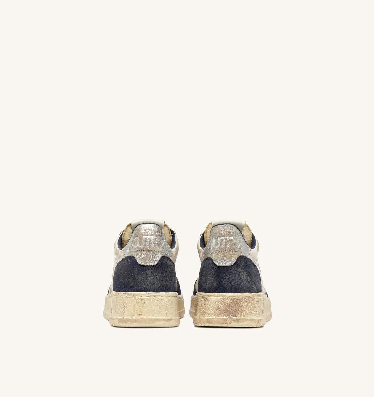 Man MEDALIST LOW SUPER VINTAGE SNEAKERS IN SPACE BLUE AND SILVER LEATHER SUEDE