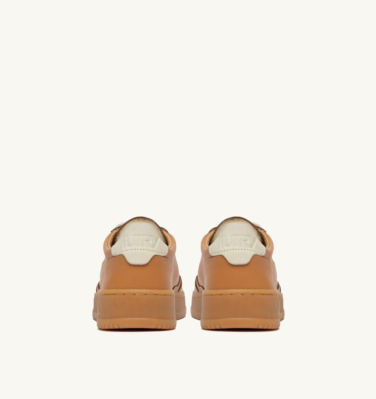 Man MEDALIST LOW SNEAKERS IN COGNAC AND MARSHMALLOW LEATHER