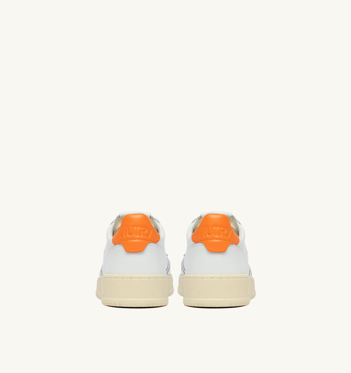 Man MEDALIST LOW SNEAKERS IN WHITE AND PARSIMMON ORANGE LEATHER