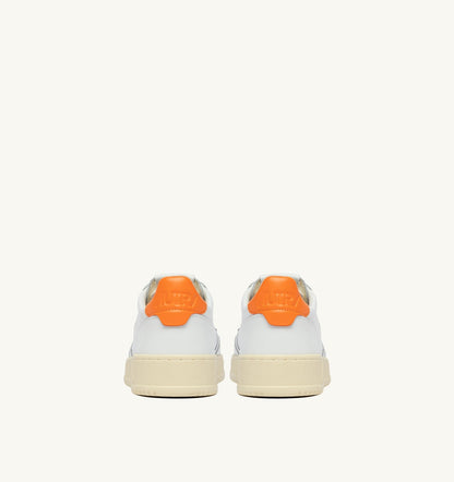 Man MEDALIST LOW SNEAKERS IN WHITE AND PARSIMMON ORANGE LEATHER