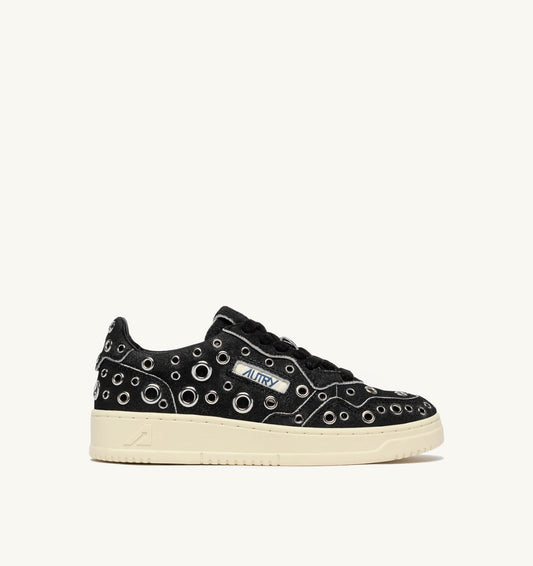 Man MEDALIST LOW SNEAKERS IN BLACK SUEDE WITH STUDS