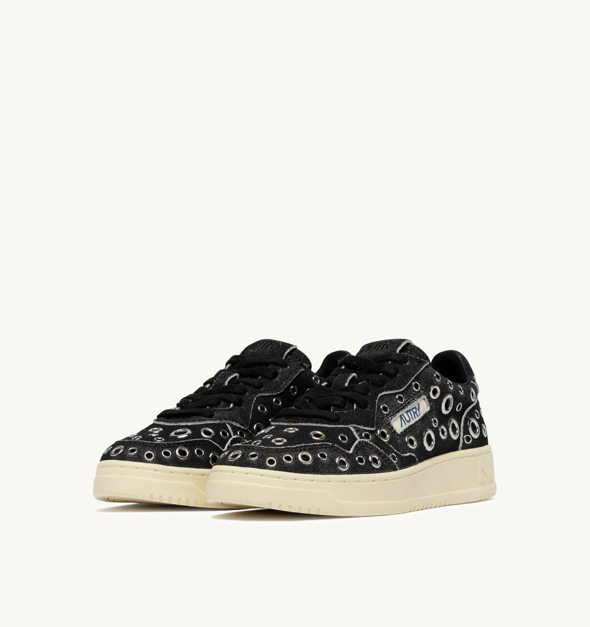 Man MEDALIST LOW SNEAKERS IN BLACK SUEDE WITH STUDS