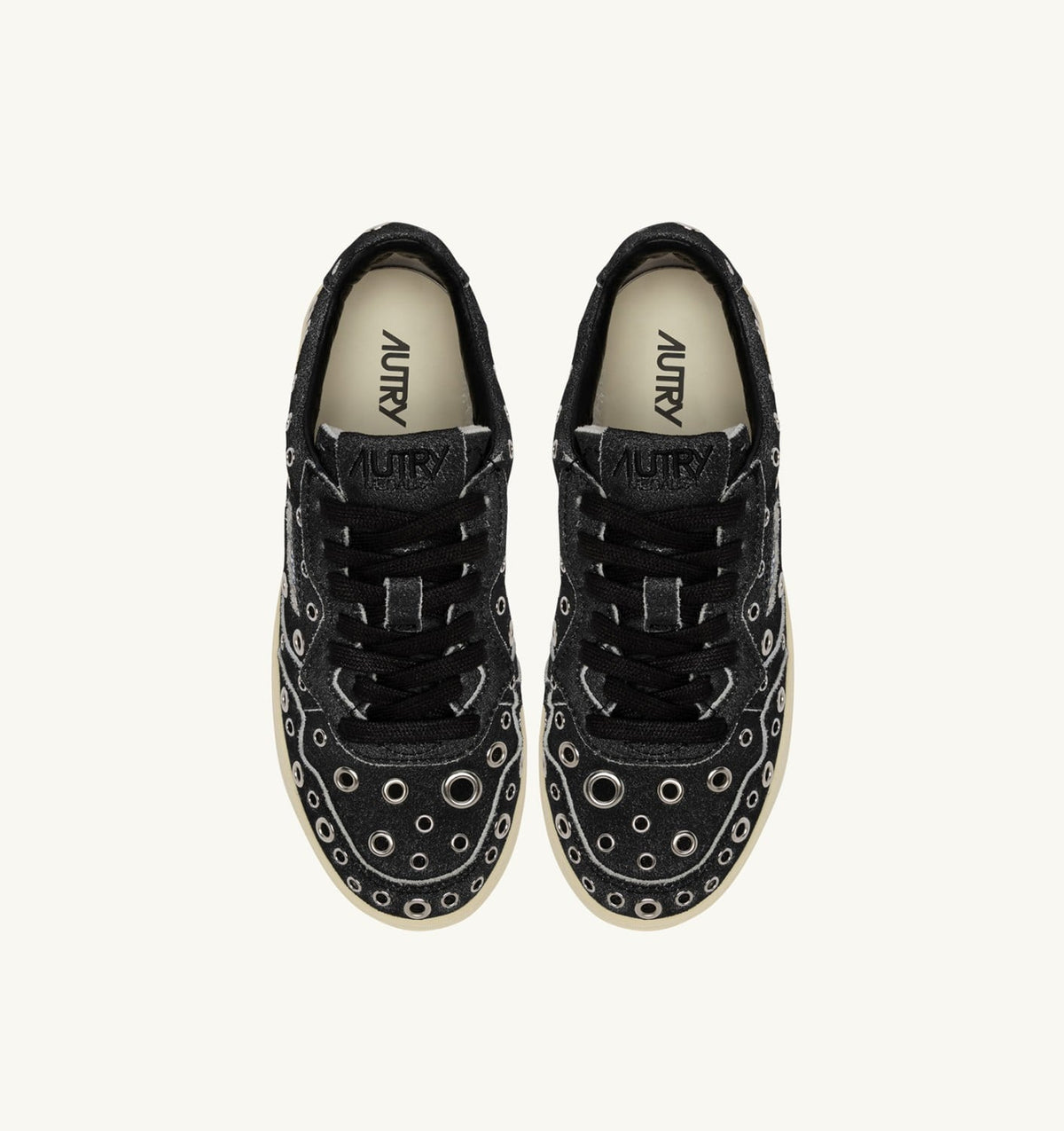 Man MEDALIST LOW SNEAKERS IN BLACK SUEDE WITH STUDS