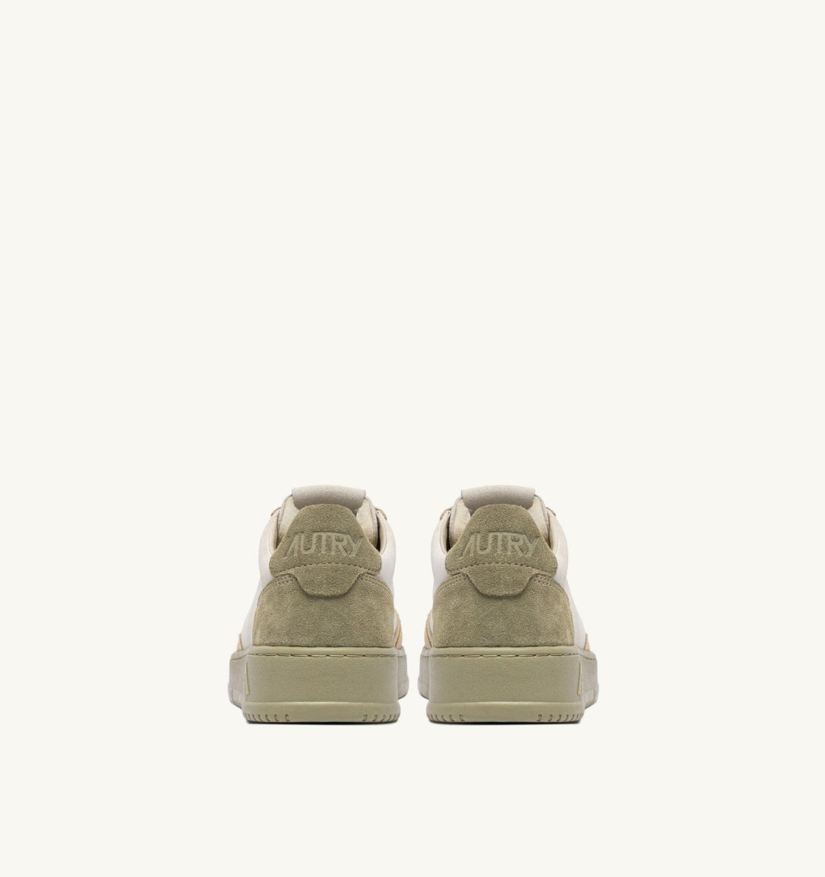 Man MEDALIST LOW TRICOLOR SNEAKERS IN SUEDE COLOR WHITE SAND AND GRAY GREEN