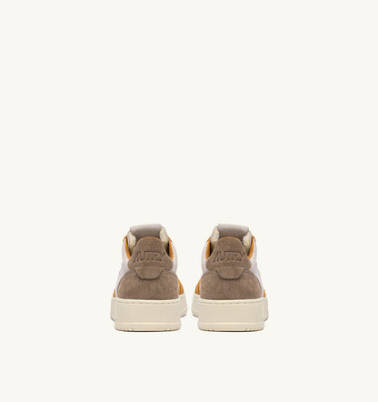 Man MEDALIST LOW TRICOLOR SNEAKERS IN SUEDE COLOR ANTELOPE WHITE AND BROWN MUSCAT