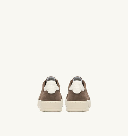 Man MEDALIST LOW SNEAKERS IN CIGAR AND WHITE SUEDE