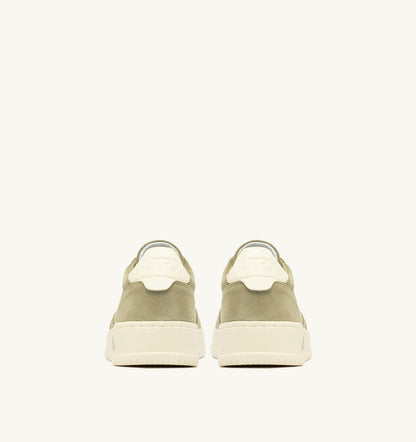 Man MEDALIST LOW SNEAKERS IN GRAY GREEN AND WHITE SUEDE