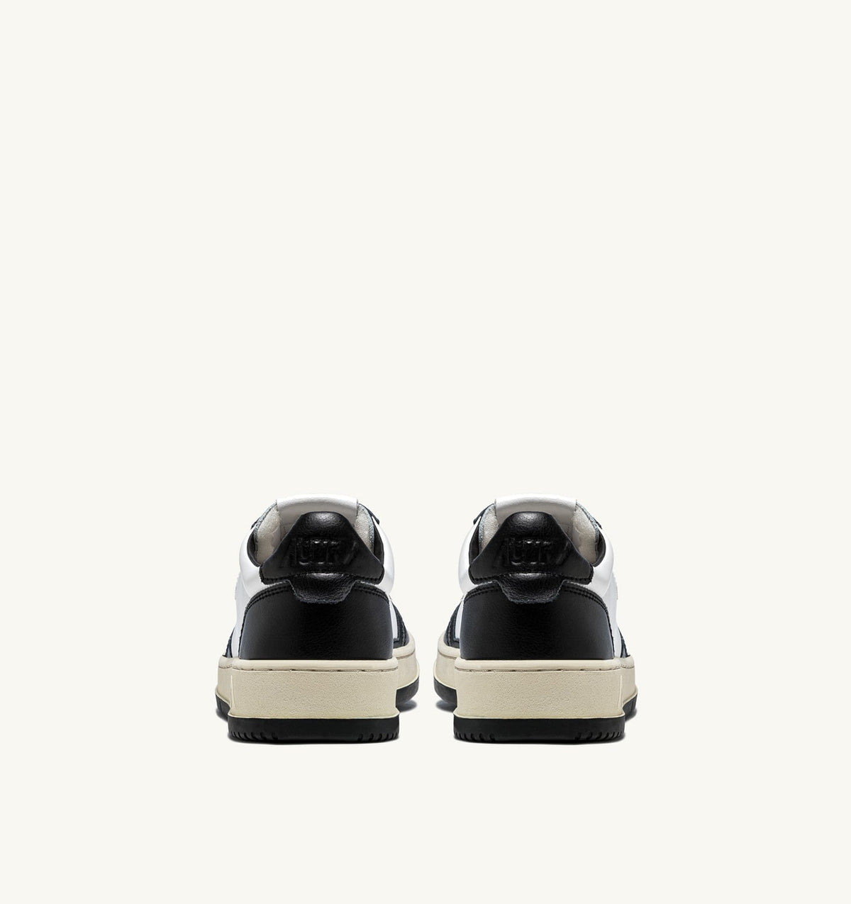Man MEDALIST LOW BICOLOR SNEAKERS IN WHITE AND BLACK LEATHER