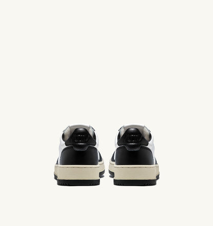 Man MEDALIST LOW BICOLOR SNEAKERS IN WHITE AND BLACK LEATHER