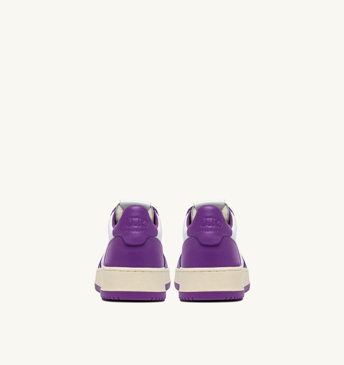 Man MEDALIST LOW BICOLOR SNEAKERS IN WHITE AND DEWBERRY LEATHER