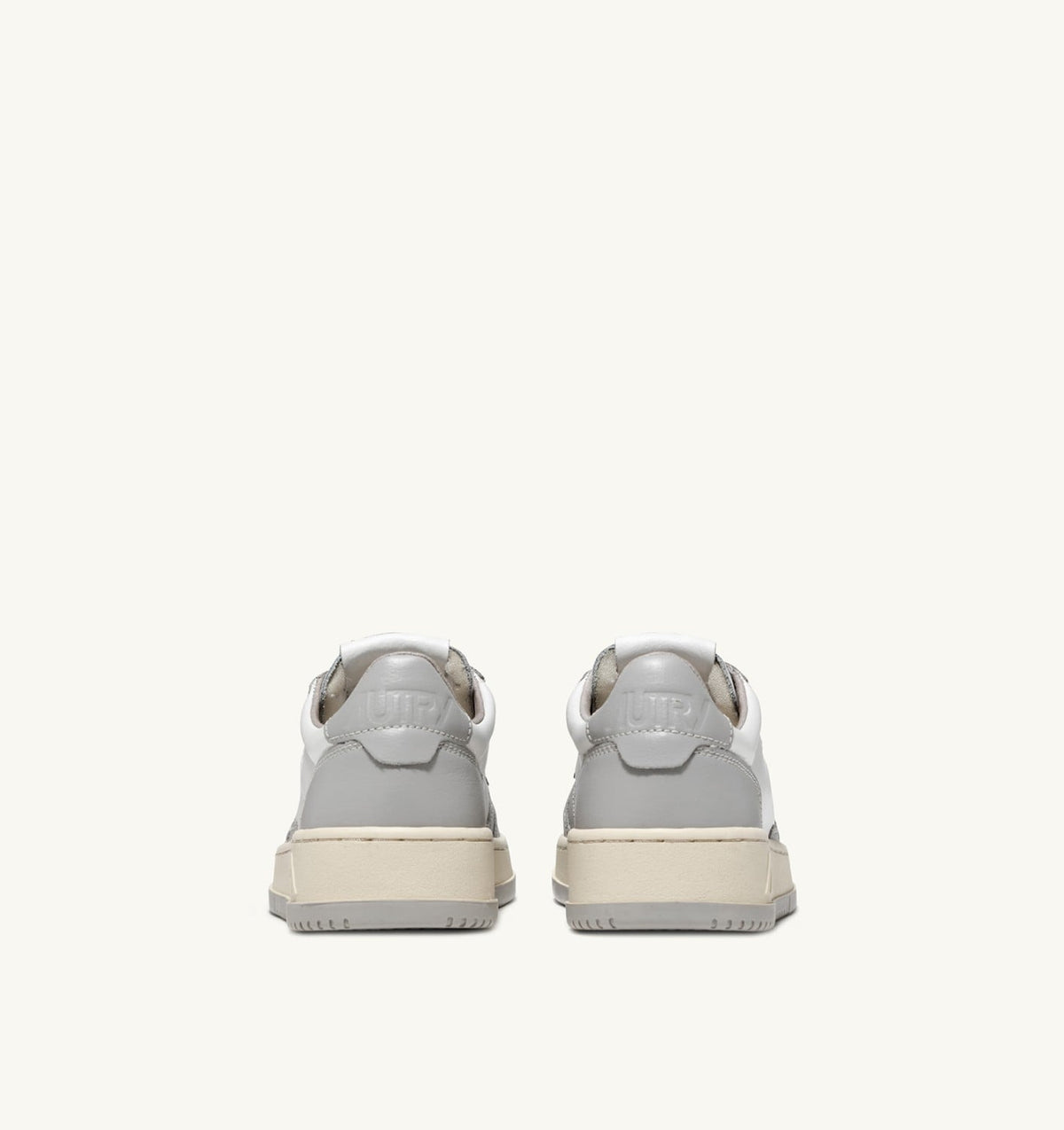 Man MEDALIST LOW BICOLOR SNEAKERS IN WHITE AND VAPOR LEATHER