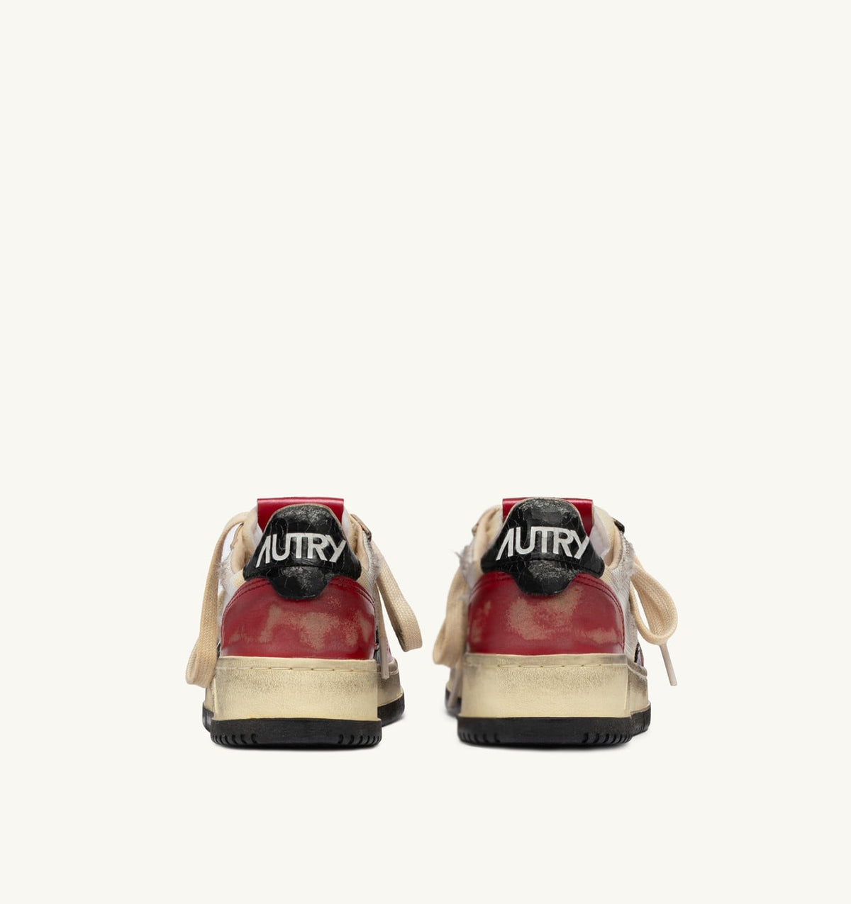 Man MEDALIST LOW SUPER VINTAGE SNEAKERS IN RED LEATHER AND WHITE MESH