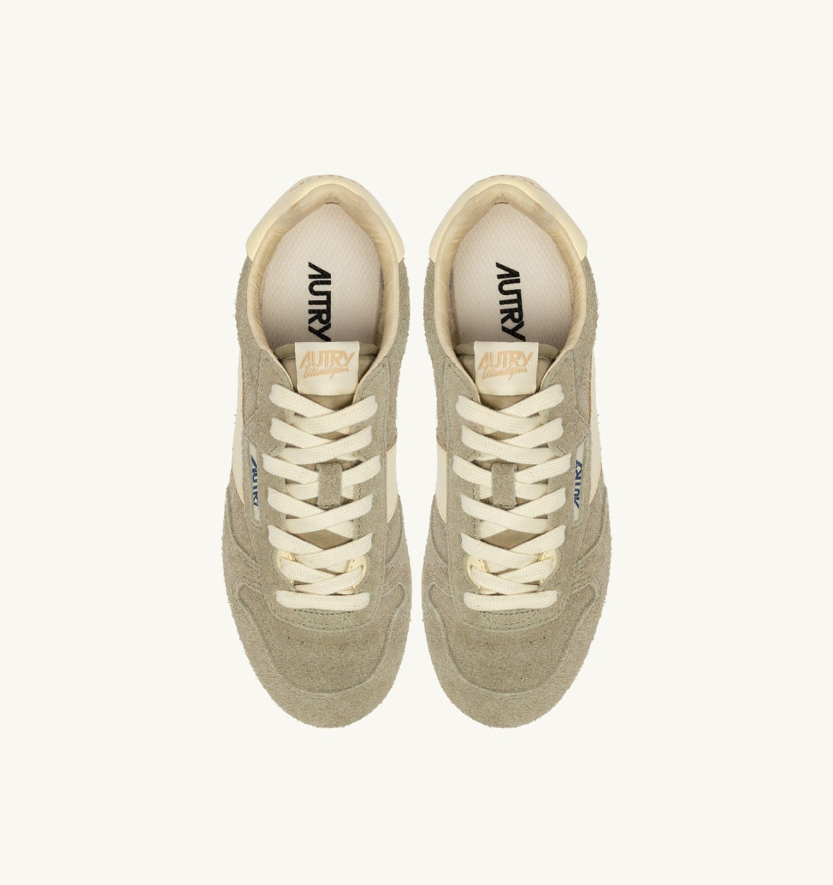 Man WINDSPIN SNEAKERS IN GRAY GREEN AND RUTABAGA SUEDE AND LEATHER