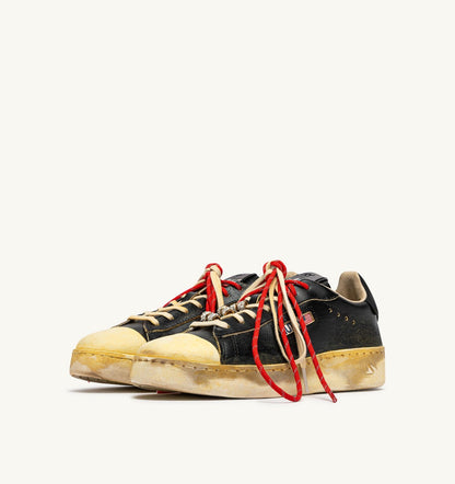 Man DALLAS LOW SUPER VINTAGE SNEAKERS IN BLACK LEATHER