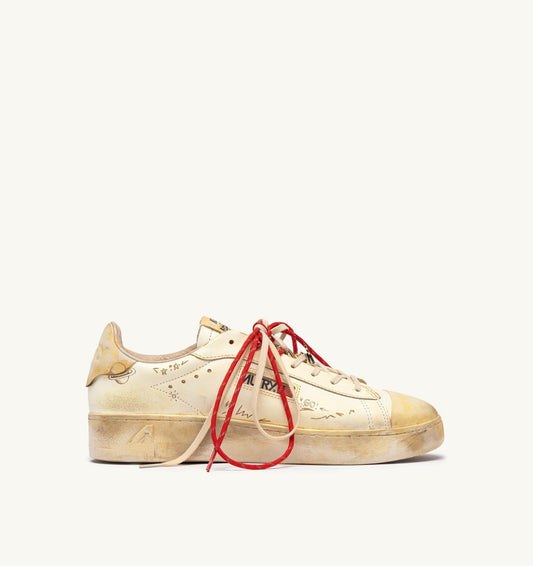 Man DALLAS LOW SUPER VINTAGE SNEAKERS IN MARSHMALLOW LEATHER