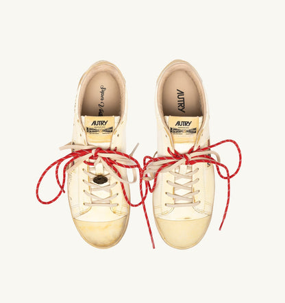 Man DALLAS LOW SUPER VINTAGE SNEAKERS IN MARSHMALLOW LEATHER