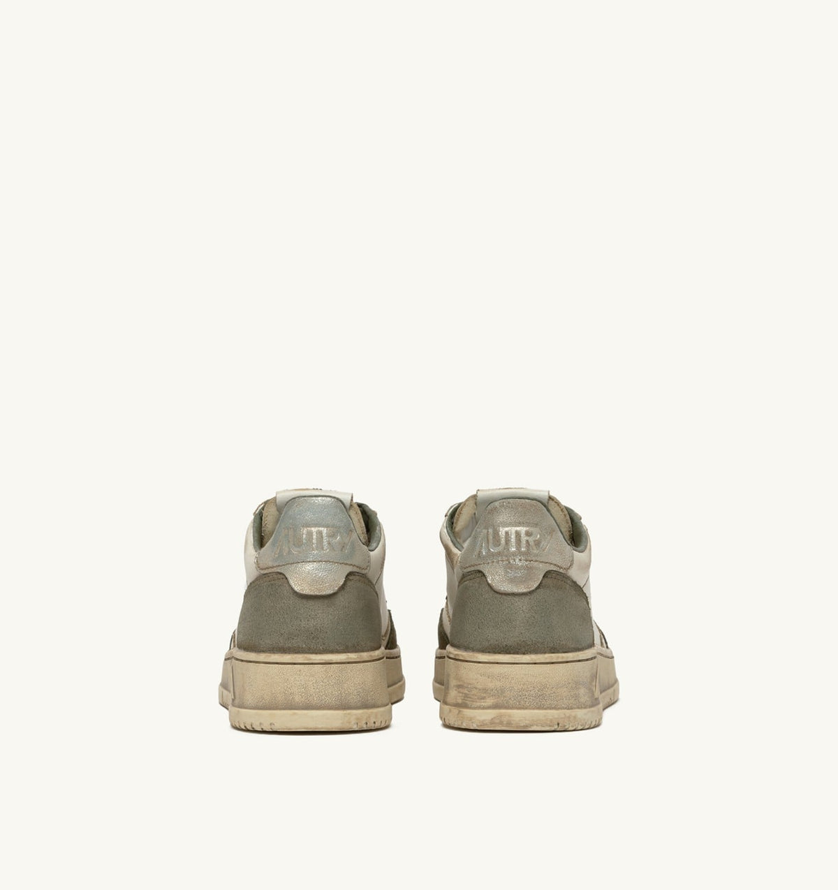 Man MEDALIST LOW SUPER VINTAGE SNEAKERS IN WHITE AND SILVER LEATHER AND LIZARD SUEDE