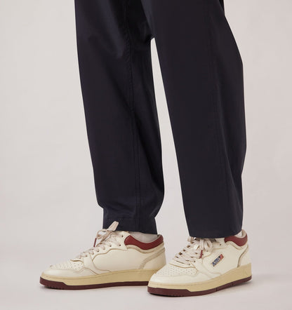 Man MED-WAY SNEAKERS IN LEATHER COLOR MARSHMALLOW AND SYRAH