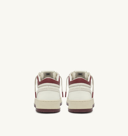 Man MED-WAY SNEAKERS IN LEATHER COLOR MARSHMALLOW AND SYRAH