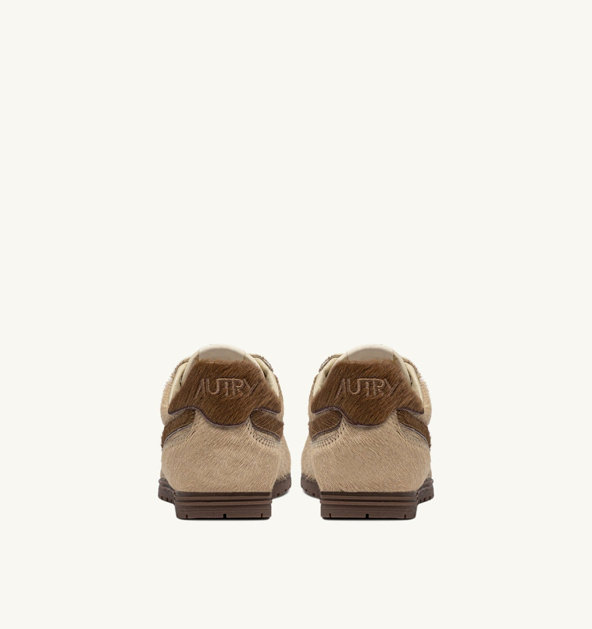 Woman WINDSPIN SNEAKERS IN BEIGE AND BROWN PONY HAIR EFFECT