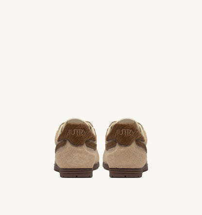 Woman WINDSPIN SNEAKERS IN BEIGE AND BROWN PONY HAIR EFFECT