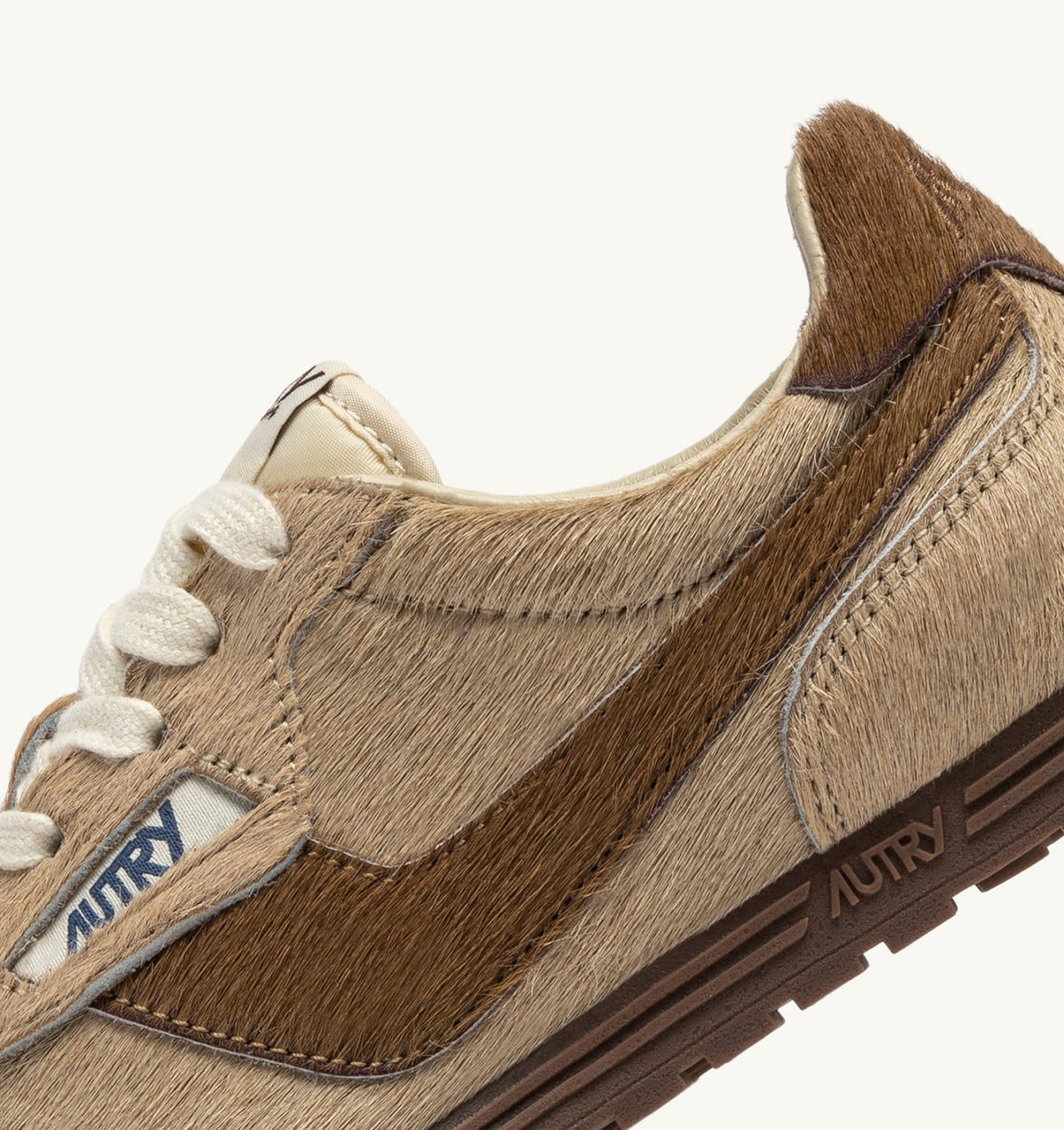 Woman WINDSPIN SNEAKERS IN BEIGE AND BROWN PONY HAIR EFFECT