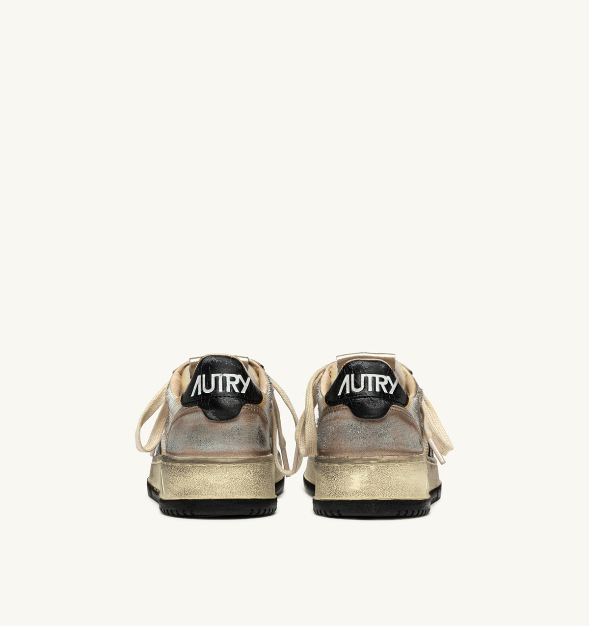 Woman MEDALIST LOW SUPER VINTAGE SNEAKERS IN WHITE MESH, GOLD SUEDE AND BLACK LEATHER