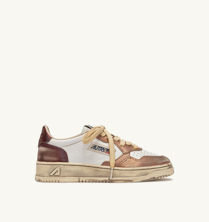 Woman MEDALIST LOW SUPER VINTAGE SNEAKERS IN RISING SUN AND JASPER LEATHER