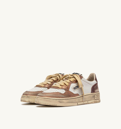 Woman MEDALIST LOW SUPER VINTAGE SNEAKERS IN RISING SUN AND JASPER LEATHER