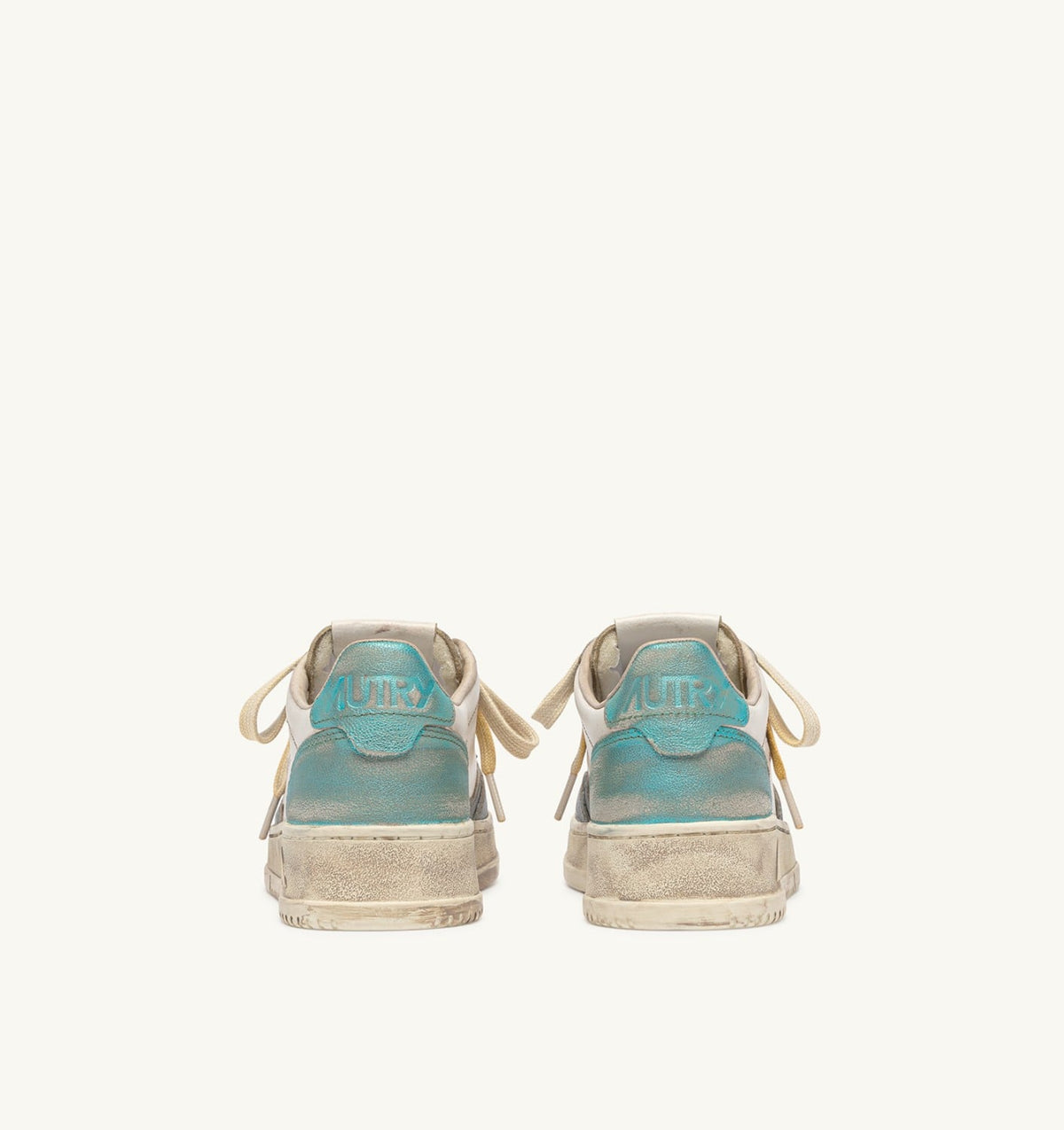 Woman MEDALIST LOW SUPER VINTAGE SNEAKERS IN ASH AND SEA LEATHER